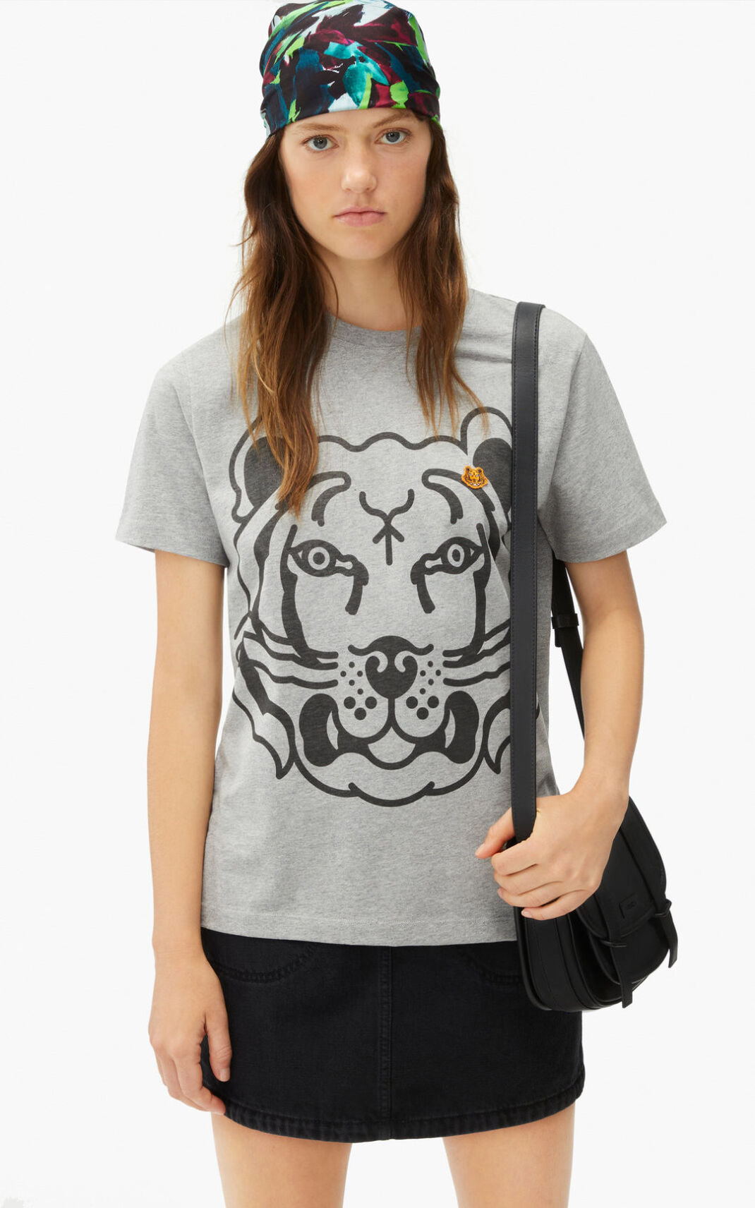 Kenzo K Tiger loose fitting Camisetas Mujer Gris | 7203598-WQ